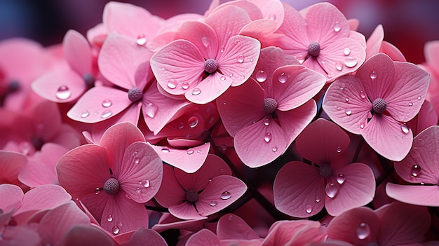 bella fioritura rosa dell'ortensia hortensia