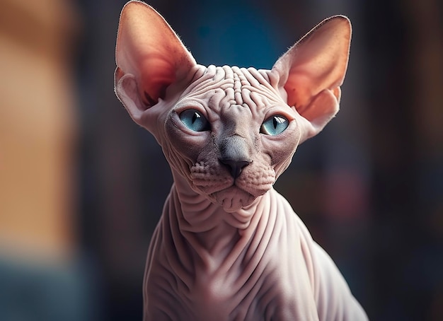 Bella foto Sphynx cat concept contemporaneo naturale e umore background sociale IA generativa