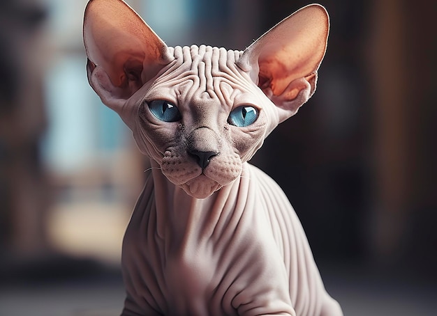 Bella foto Sphynx cat concept contemporaneo naturale e umore background sociale IA generativa