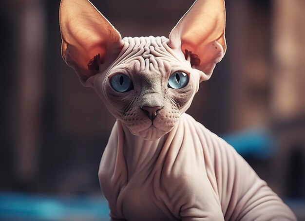 Bella foto Sphynx cat concept contemporaneo naturale e umore background sociale IA generativa