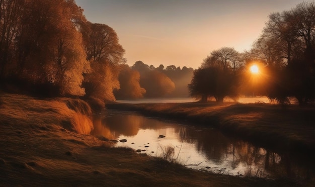 Bella fotografia del tramonto vista della natura