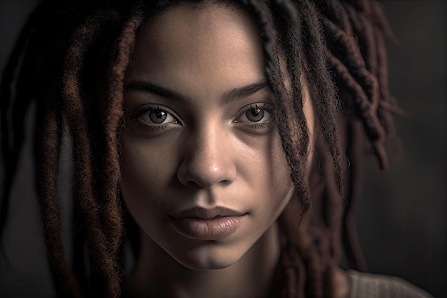 Bella giovane donna con i dreadlocks IA generativa