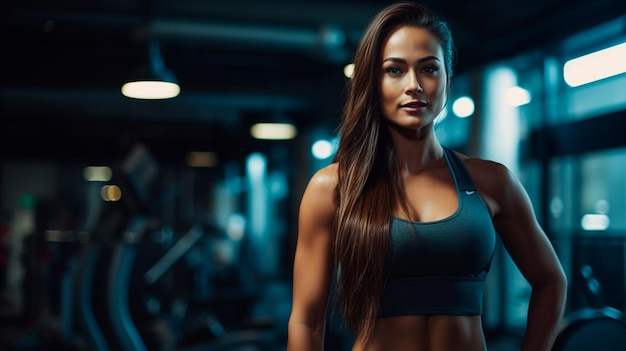 bella giovane donna in palestra