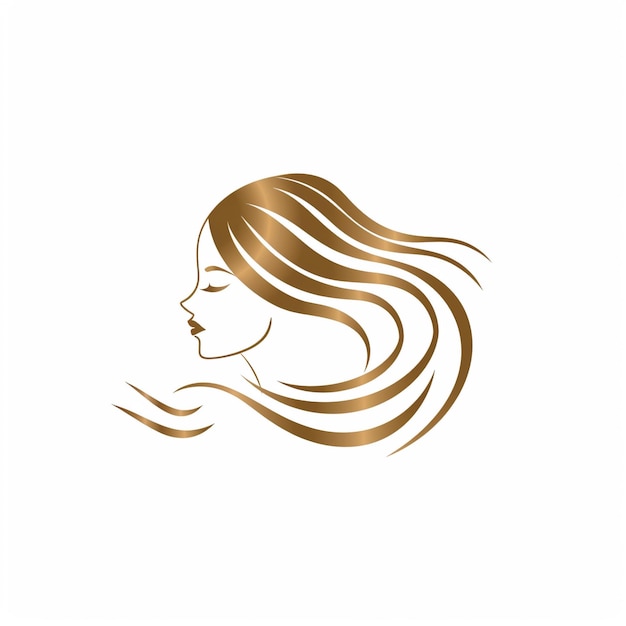 Bella icona del logo del salone di bellezza su uno sfondo bianco isolato
