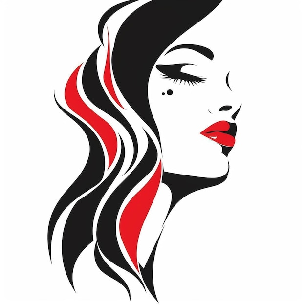 Bella icona del logo del salone di bellezza su uno sfondo bianco isolato