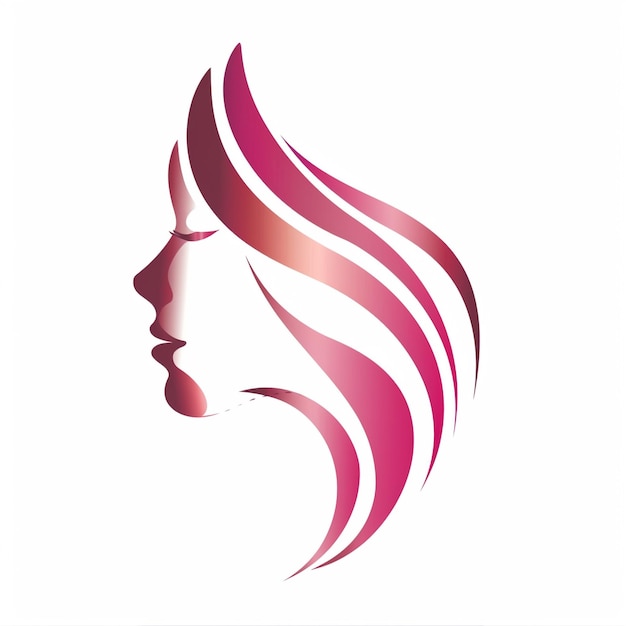 Bella icona del logo del salone di bellezza su uno sfondo bianco isolato