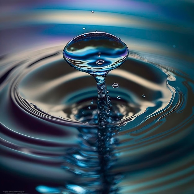 Bella illuminazione goccia d'acqua, increspature