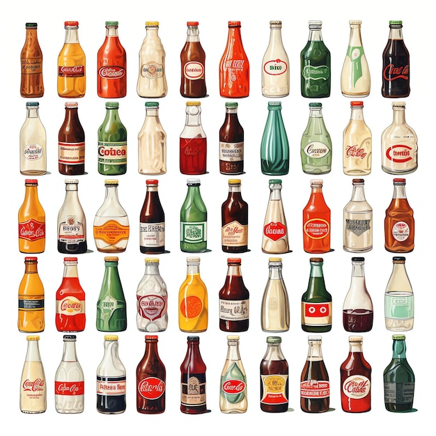 bella illustrazione clipart di bottiglie di soda vintage