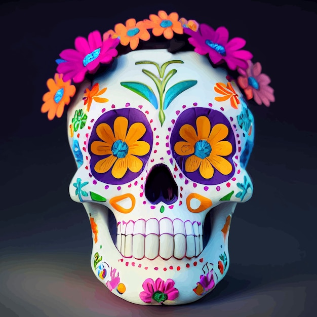 Bella illustrazione del Giorno dei Morti, tradizione messicana. immagine colorata del giorno dei morti.