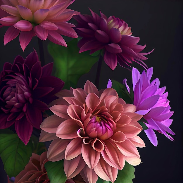 Bella illustrazione di fiori Dahlia