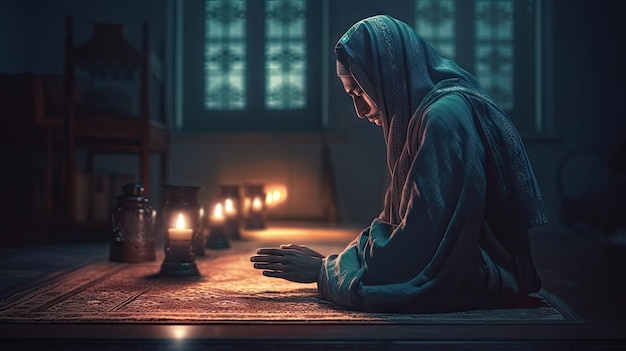 Bella illustrazione di lanterna di moschea con tema Ramadan 3d realistico