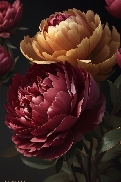 Bella illustrazione di peonie