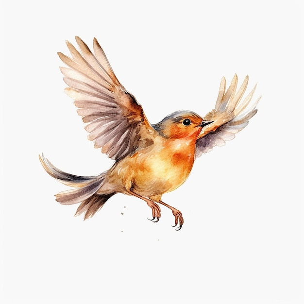 Bella illustrazione di uccelli ad acquerello