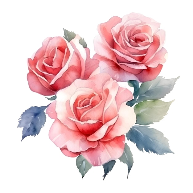 Bella illustrazione floreale del mazzo dell'acquerello dei fiori rosa