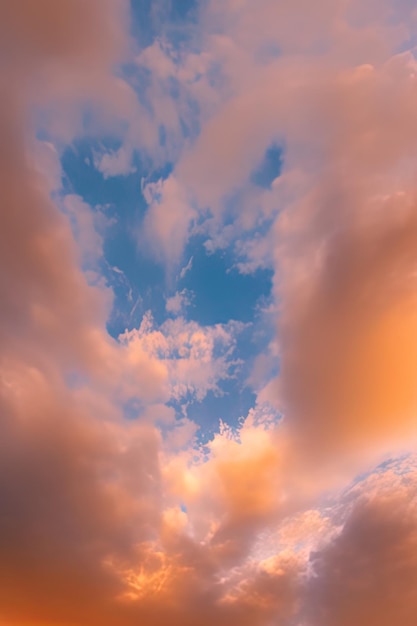 Bella immagine di un cielo nuvoloso rosa