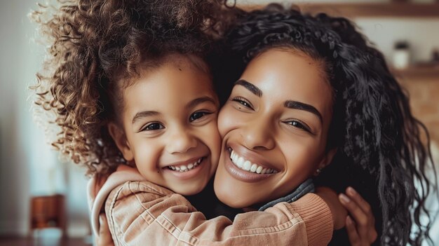 Bella madre e figlia afroamericane.