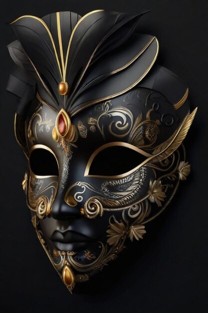 Bella maschera di carnevale isolata su sfondo nero