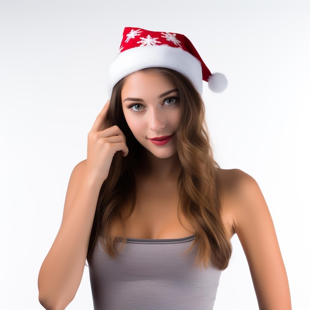 Bella modella femminile di Natale