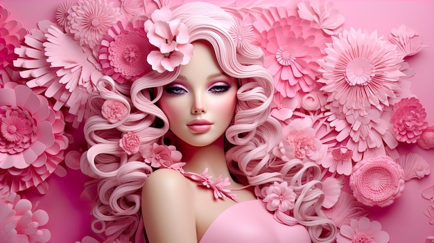 Bella modellazione di Barbie Doll Genera AI