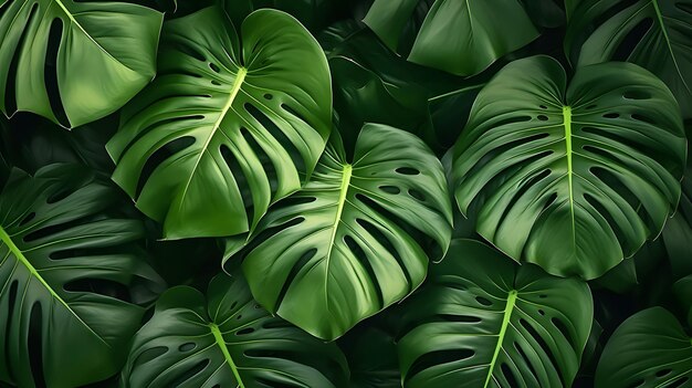 Bella monstera lascia lo sfondo AI generativa