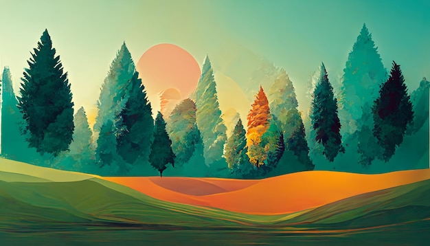 Bella natura a testa in giù o illustrazioni al rovescio