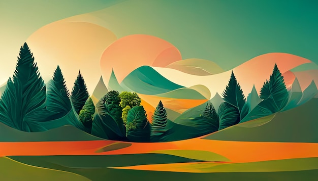 Bella natura a testa in giù o illustrazioni al rovescio