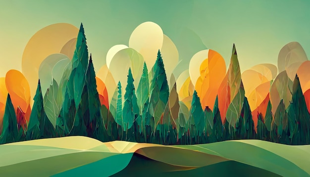 Bella natura a testa in giù o illustrazioni al rovescio
