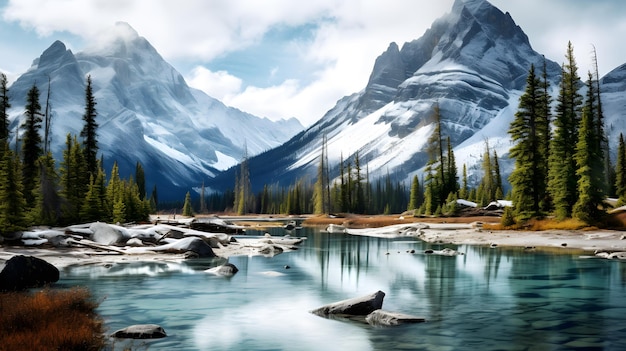 Bella natura nel parco nazionale di Banff, in Canada