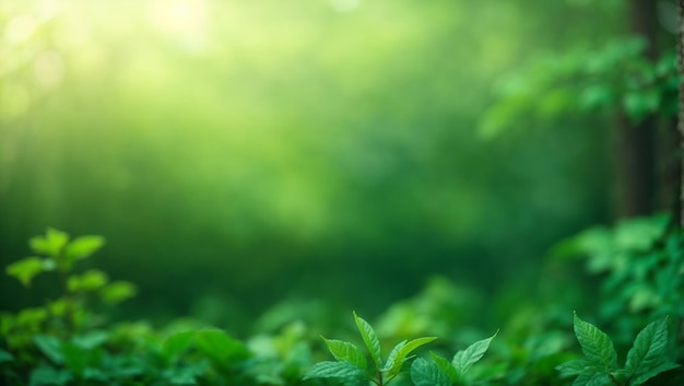 Bella natura verde sfocatura dello sfondo con luci sfocate bokeh