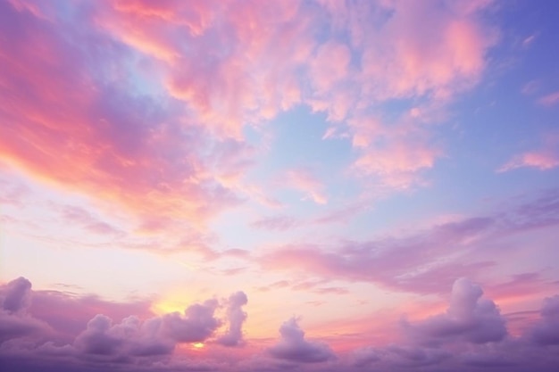 Bella nuvola colorata e colore pastello del cielo