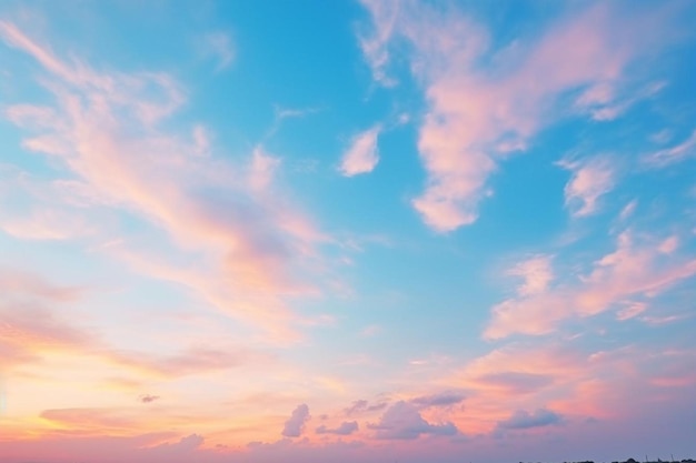 Bella nuvola colorata e colore pastello del cielo