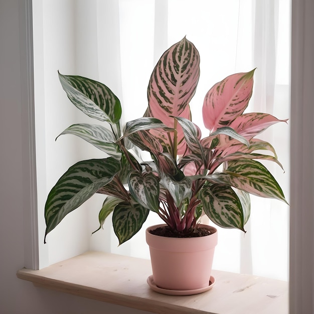 Bella pianta di Aglaonema in vaso