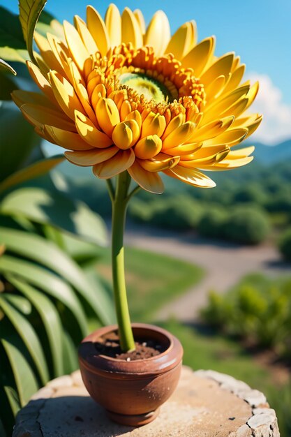 Bella pianta giallo fiero crisantemo fiori come girasoli bellissimo sfondo carta da parati