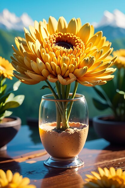 Bella pianta giallo fiero crisantemo fiori come girasoli bellissimo sfondo carta da parati