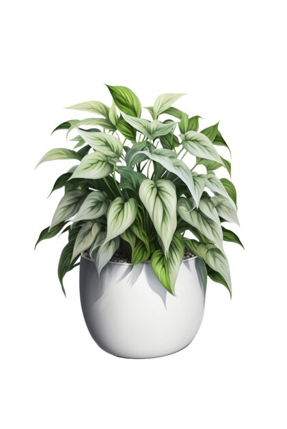 Bella pianta ornamentale in vaso da fiori isolato su bianco Decorazione domestica ai generativa