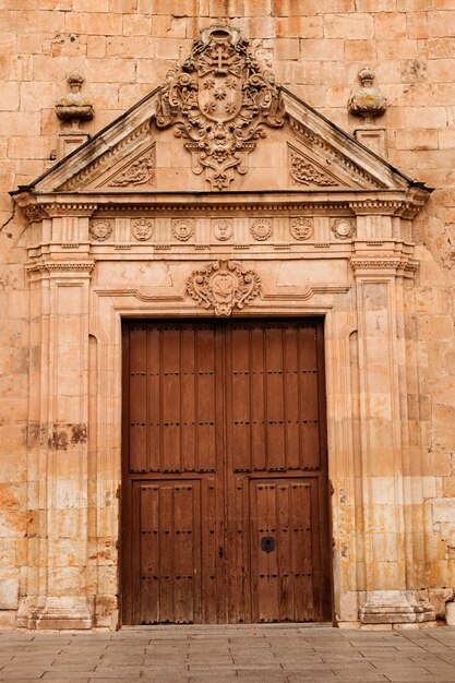 Bella porta con decorazione in ferro battuto