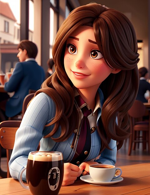 Bella ragazza che beve caffè