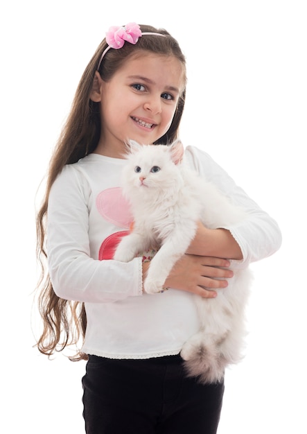 Bella ragazza con il gatto