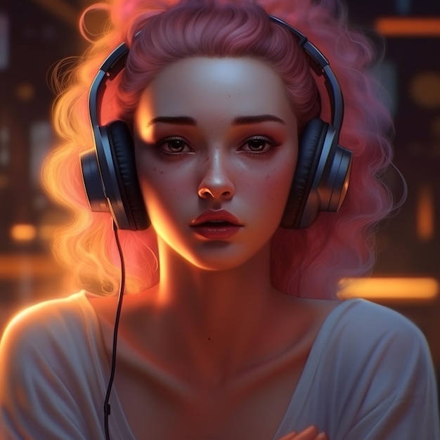 Bella ragazza cyberpunk