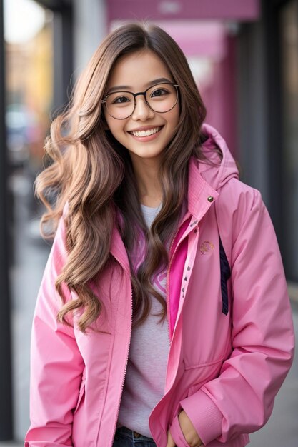 bella ragazza dai capelli lunghi con un sorriso