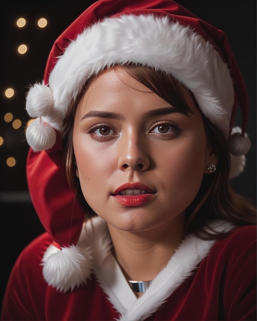 Bella ragazza di Babbo Natale