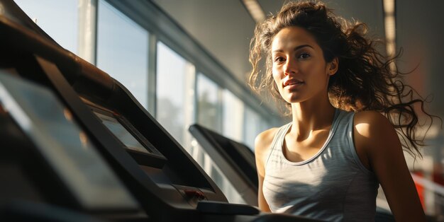 bella ragazza in palestra IA generativa