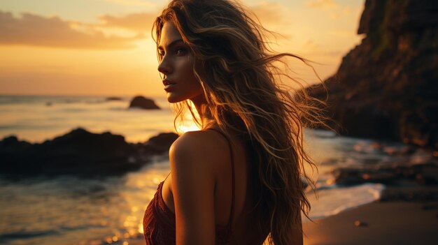 Bella ragazza sulla spiaggia