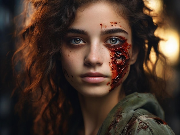 Bella ragazza zombie.