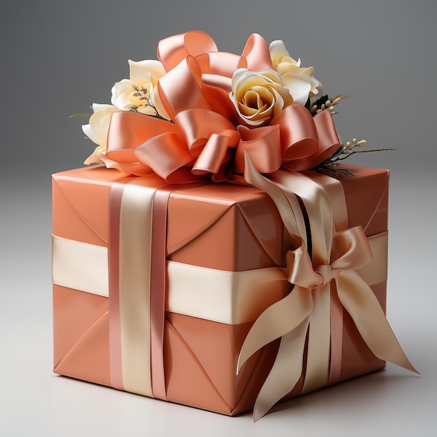 Bella scatola regalo di Natale e scatola di Capodanno con nastri