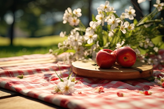 bella scena di picnic con un tappetino da picnic