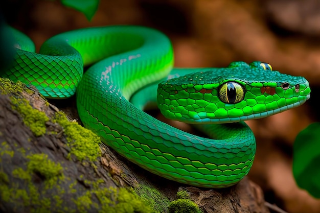 Bella specie Trimeresurus albolabris IA generativa