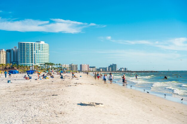 Bella spiaggia di Clearwater con sabbia bianca in Florida USA