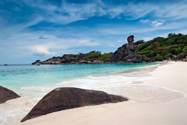 Bella spiaggia e mare tropicale, Similan, Phang Nga, in Tailandia.