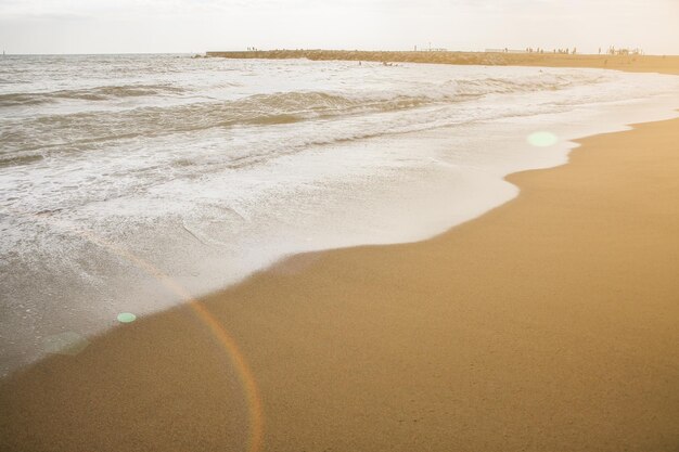 Bella spiaggia Estate sabbia e sole Concetto di vacanza Foto di viaggio e vacanze Barceloneta in città